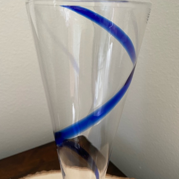 Vintage Pier 1 Imports Cobalt Blue Swirline Pilsner Beer Glass 10" - Picture 2 of 7